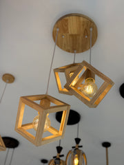 LÁMPARA DECORATIVA MADERA X3 / LD-074-A