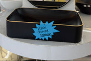 Lavamanos Negro Dorado – Sofisticación que brilla KM-127