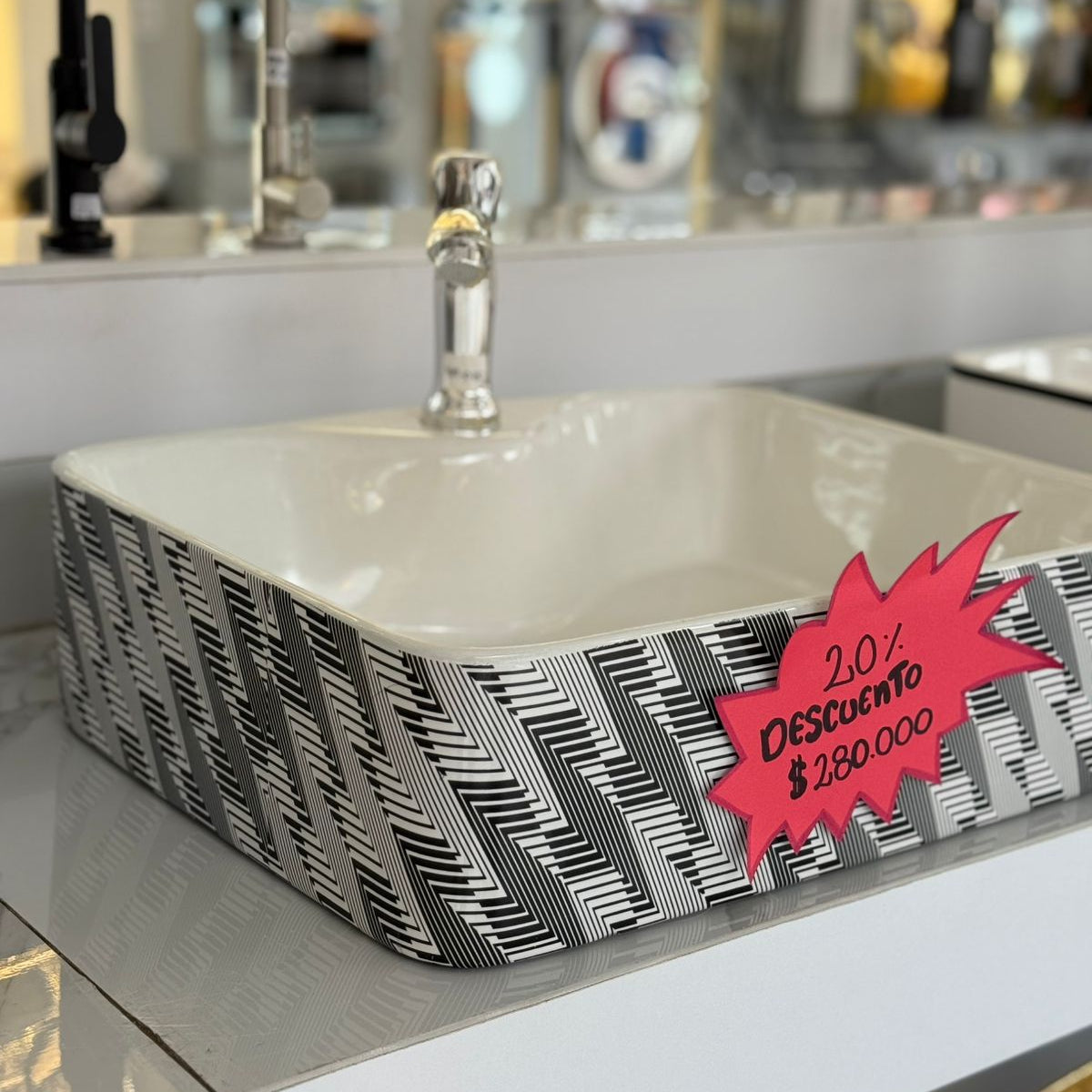 Lavamanos Prisma Urbano – Diseño gráfico que transforma tu baño KM-119