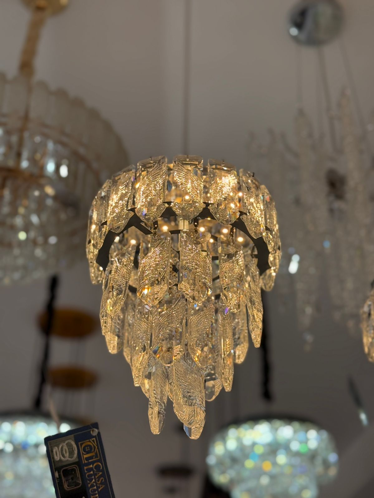 LAMPARA EN CRISTAL / 3 TONOS