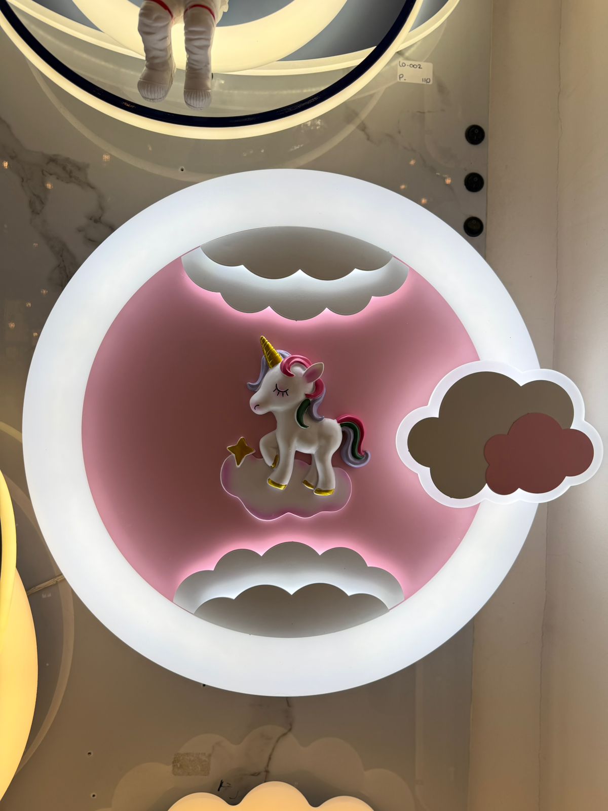 Lámpara Infantil LED Unicornio Mágico Rosa | Plafón Decorativo para Habitación de Niñas