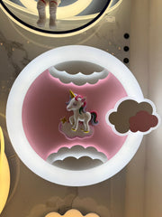 Lámpara Infantil LED Unicornio Mágico Rosa | Plafón Decorativo para Habitación de Niñas