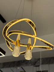Lámpara Colgante LED Orbit Crystal Cromada | Diseño Moderno con Aros Geométricos y Cristales Premium