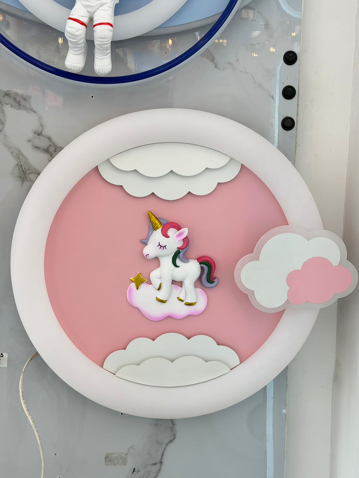 Lámpara Infantil LED Unicornio Mágico Rosa | Plafón Decorativo para Habitación de Niñas