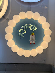 Lámpara Infantil LED Cohete Espacial Azul | Plafón Decorativo para Habitación de Niños