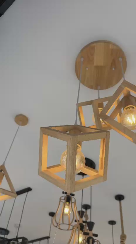 Cargar vídeo: LÁMPARA DECORATIVA MADERA X3 / LD-074-A